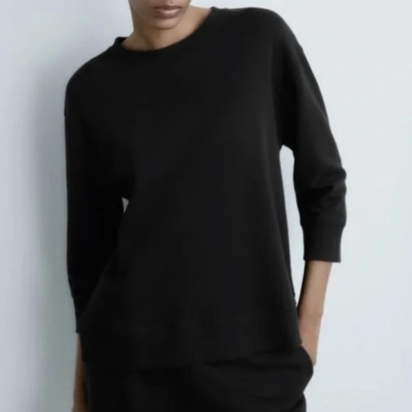 Zara Black Pullover Sweatshirt size small - Picture 2 of 8